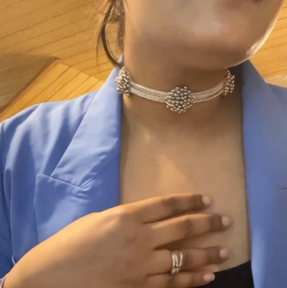 Ghungroo Silver Gold Choker