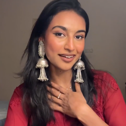 Shama Jhumkas with Chain hangings