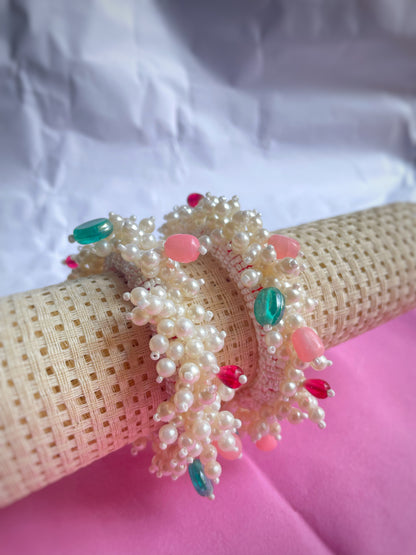 Multi Pearl Bangle Set