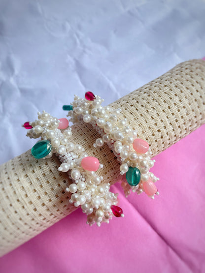 Multi Pearl Bangle Set