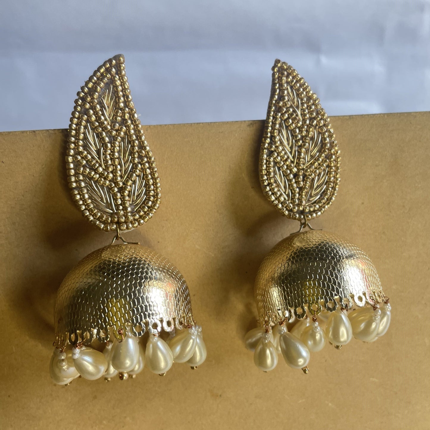 Amma Jhumkas with Pearls hangings