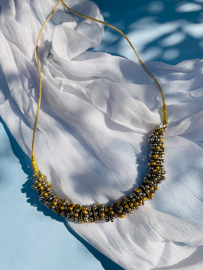 Ribisha Silver Golden Necklace