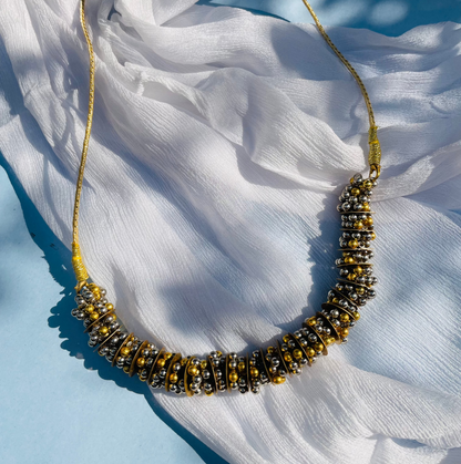 Ribisha Silver Golden Necklace