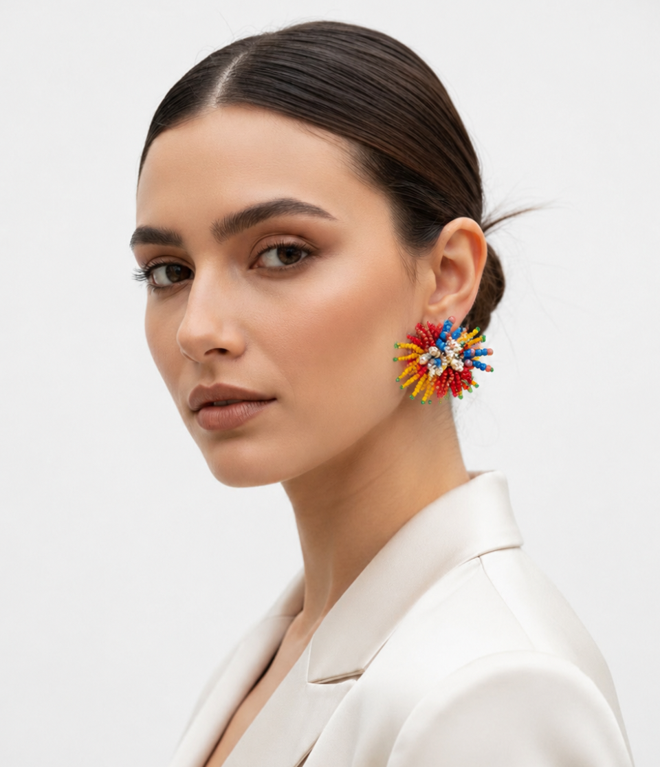Multicolored Big stud earrings
