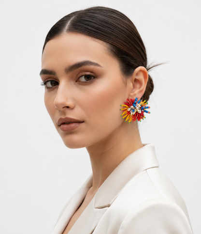 Multicolored Big stud earrings