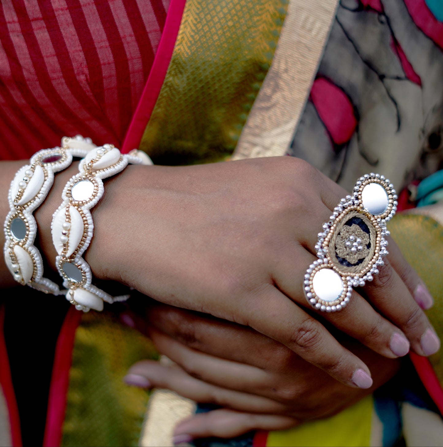 Tri Mirror cocktail Ring